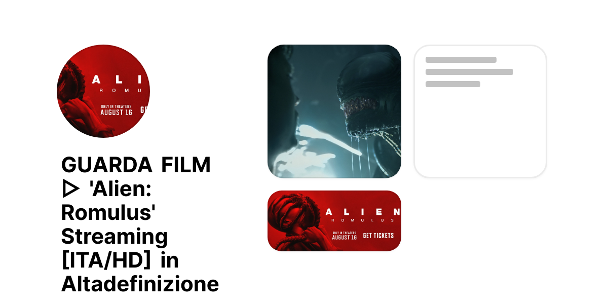 GUARDA FILM ▷ 'Alien: Romulus' Streaming [ITA/HD] in Altadefinizione thumbnail