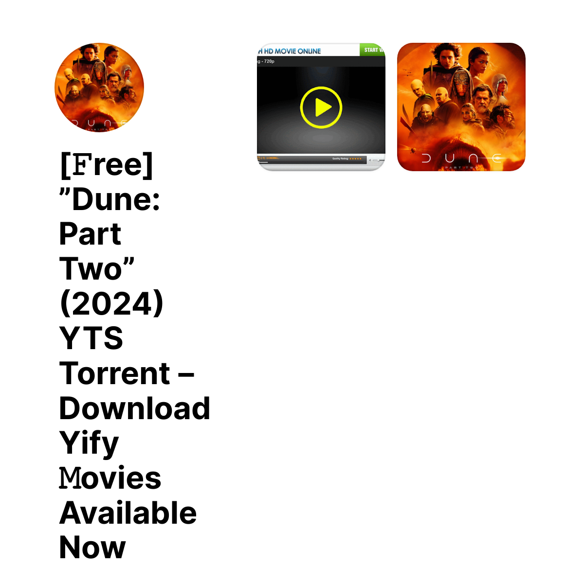 [𝙵ree] ”Dune Part Two” (2024) YTS Torrent Download Yify 𝙼ovies